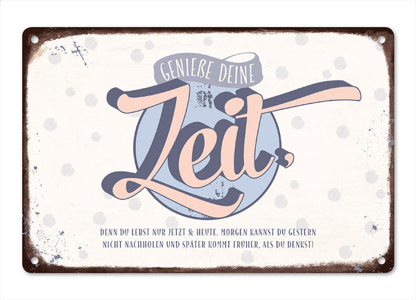 Wandschild, Blechschild VintageArt Zeit