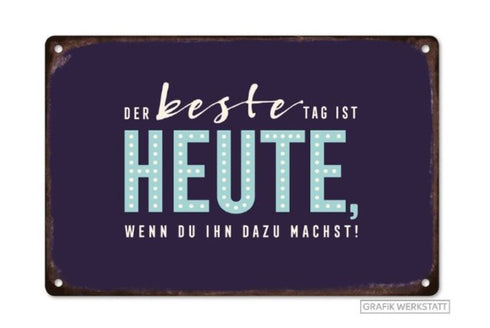 Wandschild, Blechschild VintageArt bester Tag