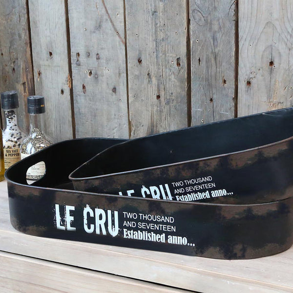 Chic Antique Dekotablett Set Metall, Serviertablett Set, 2tlg., Industrial, Vintage