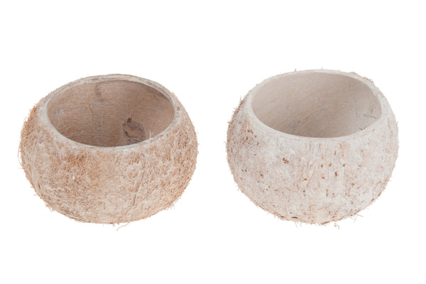 Boho Dekoschale Kokusnuss, white washed