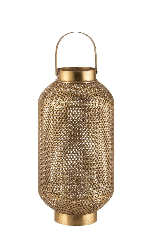Laterne Marrakesch mit Henkel, Windlicht gold