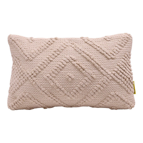 Boho Makramee Kissen Ibiza, Dekokissen Raute 30x50cm, natur, handmade