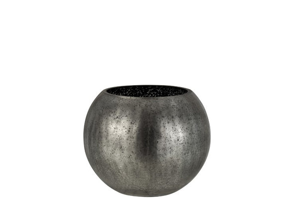 Windlicht rissig, Dekoglas, grau, 20x20x16cm