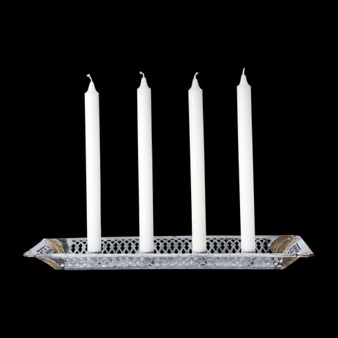 Affari of Sweden FENIX Kerzenhalter Vintage, Shabby Chic Kerzenständer Advent, grau/weiß