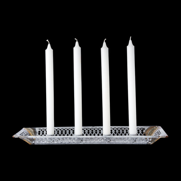 Affari of Sweden FENIX Kerzenhalter Vintage, Shabby Chic Kerzenständer Advent, grau/weiß