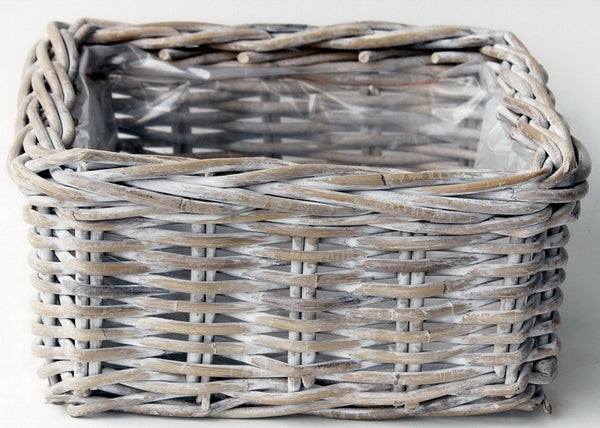 Dekoweidenkorb, Pflanzkorb, white wash 20XD20H10CM