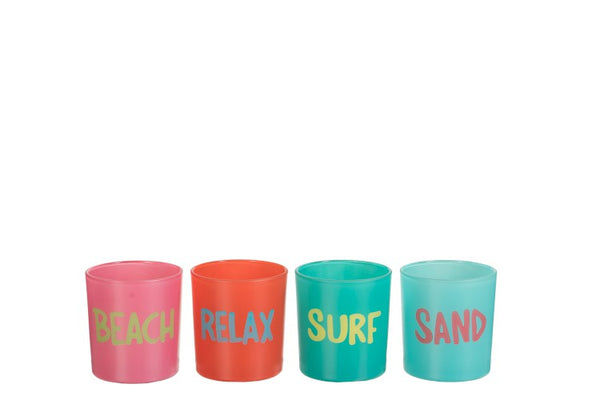 Statement Teelichthalter Beach, Dekoglas Strand lucky colors, klein