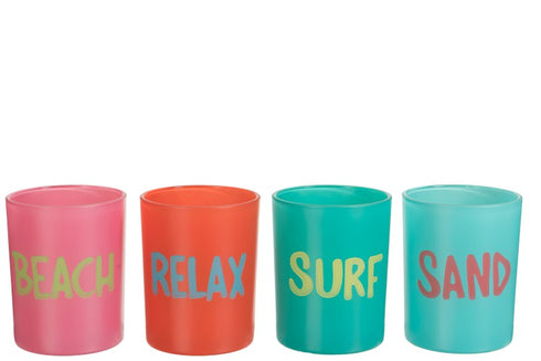 Statement Windlicht Beach, Dekoglas Strand lucky colors, groß