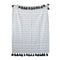 Bloomingville Decke, Plaid mit Quasten 150x130, grau-offwhite