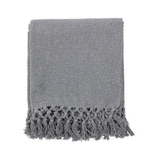 Bloomingville Decke, recycling cotton 160x130cm, grau SECONDLOVE