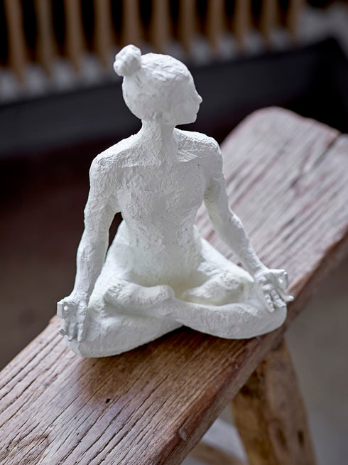 Dekofigur Yoga Lotussitz weiß 18x24x15cm