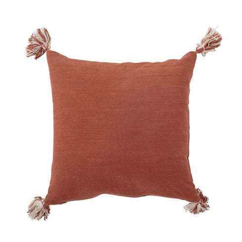 Bloomingville Boho Dekokissen mit Quasten 40x40, orange, weiß