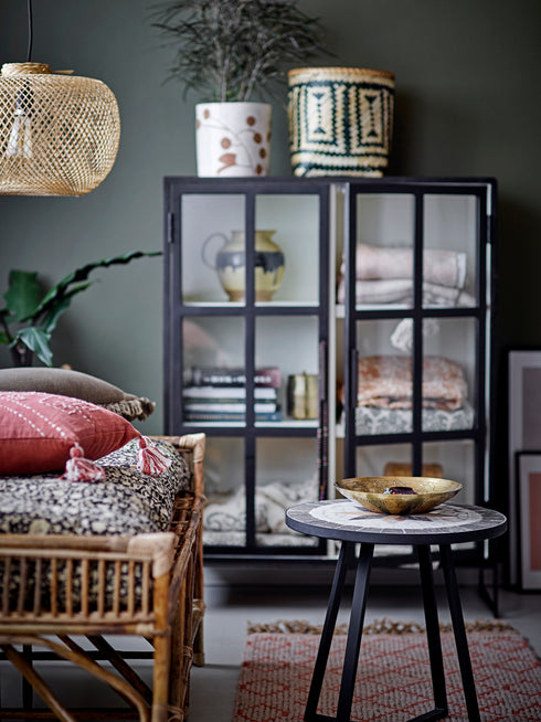 Bloomingville Boho Dekokissen mit Quasten 40x40, orange, weiß