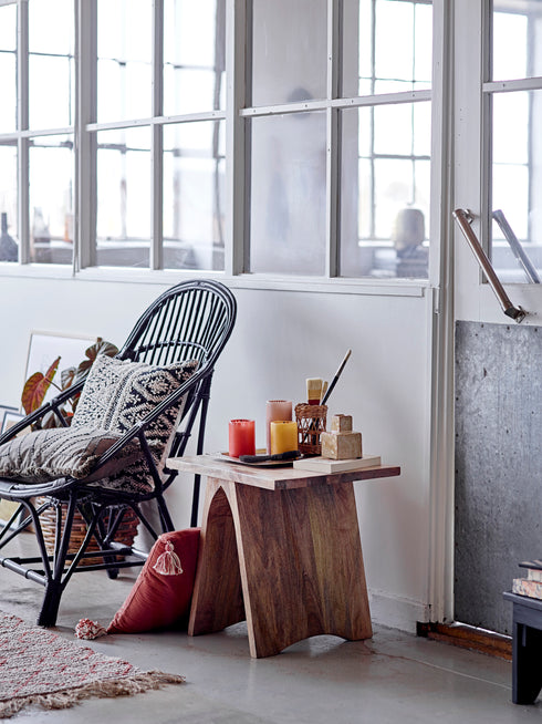 Bloomingville Boho Dekokissen mit Quasten 40x40, orange, weiß