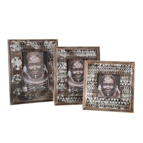 J-Line Bilderrahmen, Fotorahmen Ethno, african, klein, 20x20cm