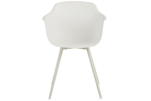 Retro Designstuhl, Esszimmerstuhl Schale mit Armlehne, weiß