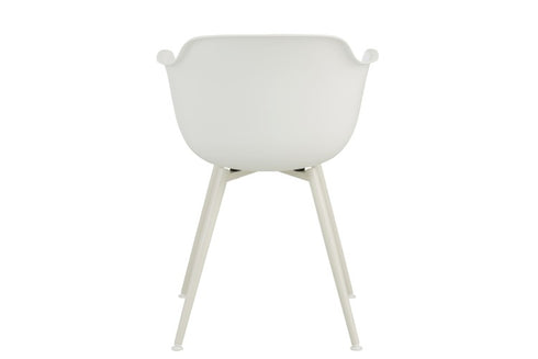 Retro Designstuhl, Esszimmerstuhl Schale mit Armlehne, weiß