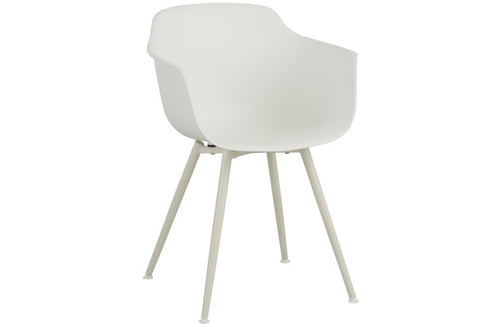 Retro Designstuhl, Esszimmerstuhl Schale mit Armlehne, weiß