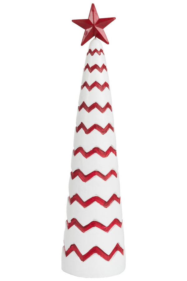 Deko Weihnachtsbaum Beton, rot-weiß