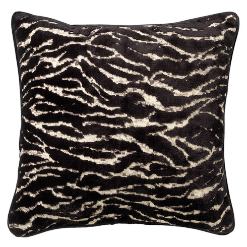 Dutch Decor Modernes Dekokissen Zebra-Muster, Samtkissen schwarz-weiß, 45x45cm