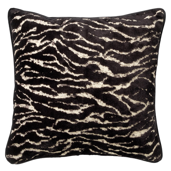 Dutch Decor Modernes Dekokissen Zebra-Muster, Samtkissen schwarz-weiß, 45x45cm