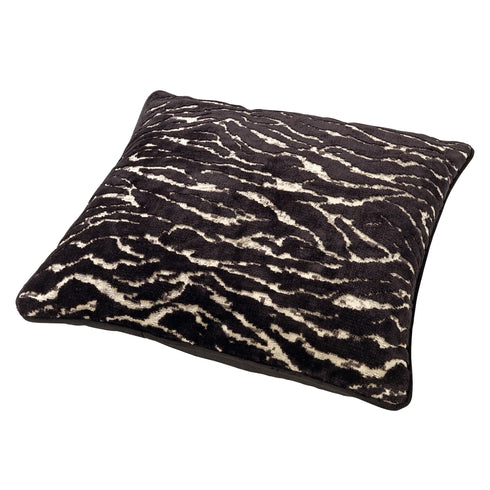 Dutch Decor Modernes Dekokissen Zebra-Muster, Samtkissen schwarz-weiß, 45x45cm