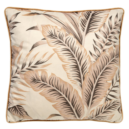 Dutch Decor Modernes Dekokissen Palms, Samtkissen creme-beige, 45x45cm