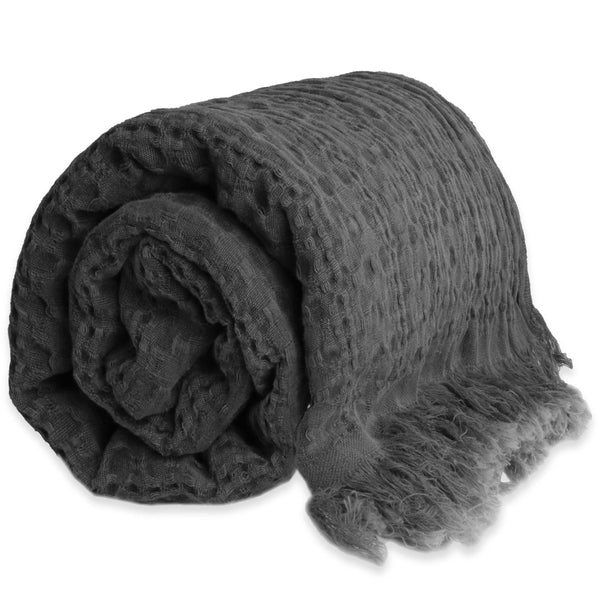 Decke, Plaid, Überwurf, Vintage washed grey, 127x150cm