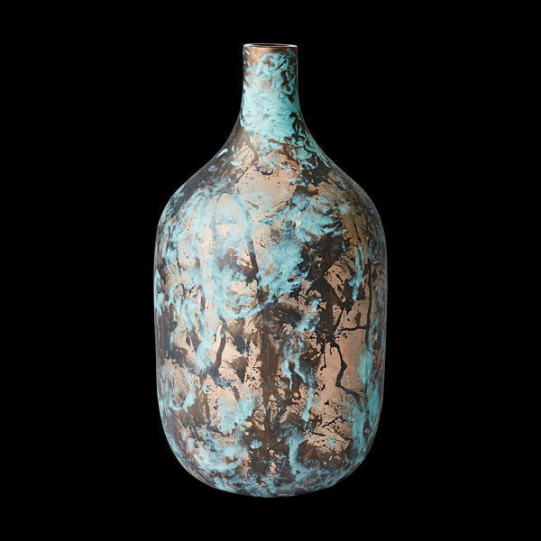 MAGNOLIA Vase L Türkis/kupfer