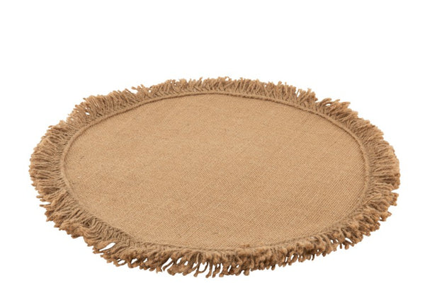 Tischset Jute rund, Untersetzer natur