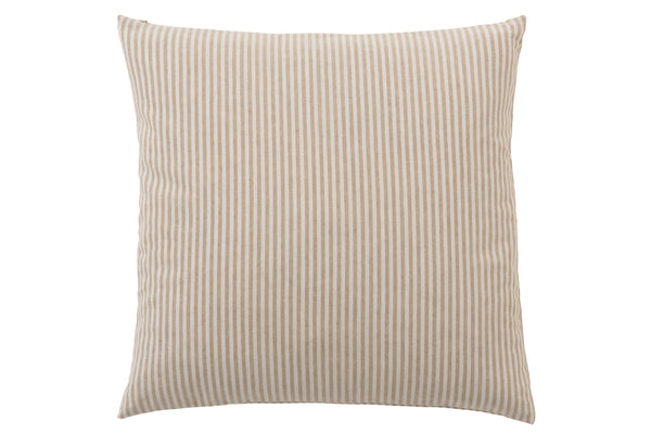 Dekokissen Shabby Chic, Sofakissen Leinen gestreift, weiß-beige, 45x45cm