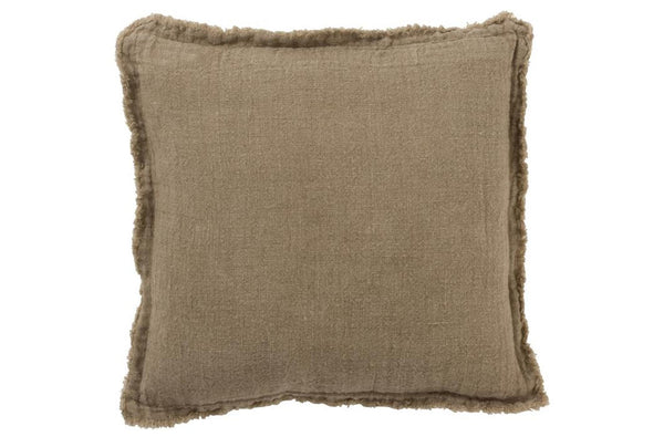 Leinenkissen Shabby Chic 50x50, khaki-braun