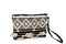 Boho Clutch, Makramee Handtasche, creme-schwarz
