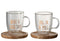 Doppelwandige Teegläser, Teetasse, Kaffeetasse inkl. Holzuntersetzer