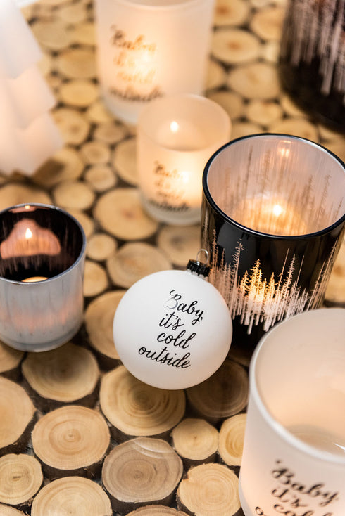 Weihnachtskugeln, Baumkugeln, Baby it´s cold outside, 6er Box