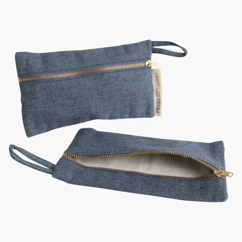 Travel bag, Aufbewahrungstasche, Pencil case, Mäppchen, dark-blue, upcycled denim, Secondlove