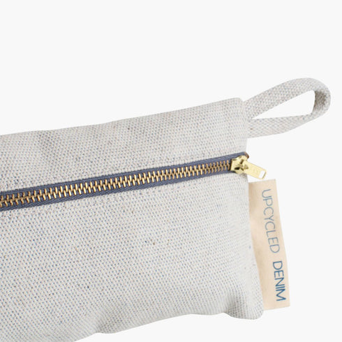 Travel bag, Aufbewahrungstasche, Pencil case, Mäppchen, cream, upcycled denim, Secondlove