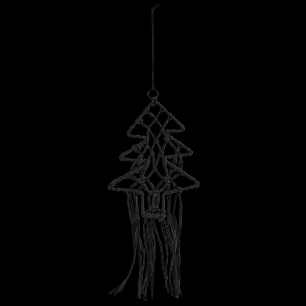 Madam Stoltz, Makramee Weihnachtsbaum hängend Papier, schwarz