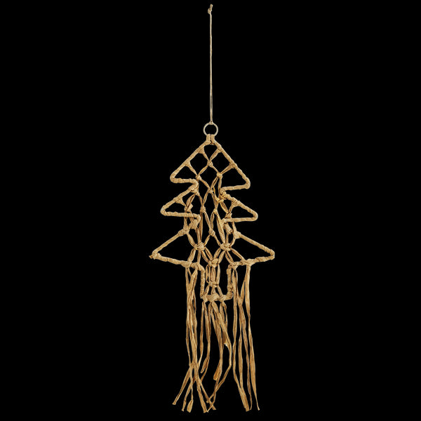 Madam Stoltz, Makramee Weihnachtsbaum hängend Papier, natur