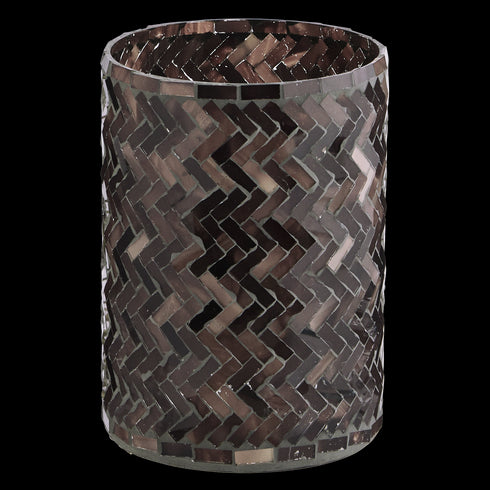 Madam Stoltz Mosaik Windlicht / Dekoobjekt, Boho, 20cm, aubergine