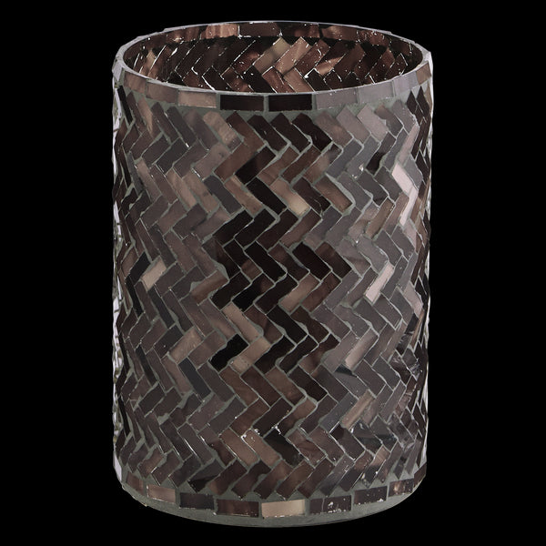 Madam Stoltz Mosaik Windlicht / Dekoobjekt, Boho, 20cm, aubergine