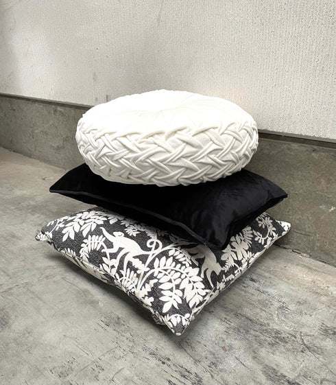 Dutch Decor Modernes Dekokissen Monkey Dschungel, 45x45cm, grau-offwhite