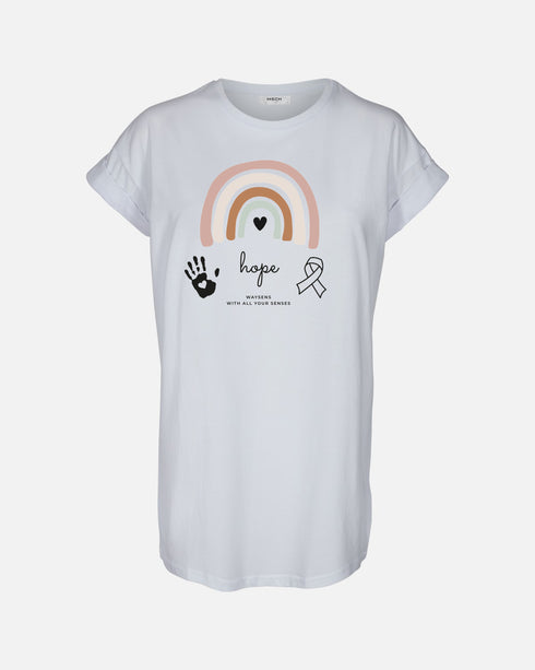 Helfen hilft Moss Copenhagen T-Shirt MSCH limited Hope Cancer Waysens Edition, weiß