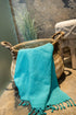 AELIA Beach towel, Pestemal, Decke, Plaid, STONEWASHED WAFFLE türkis-grün