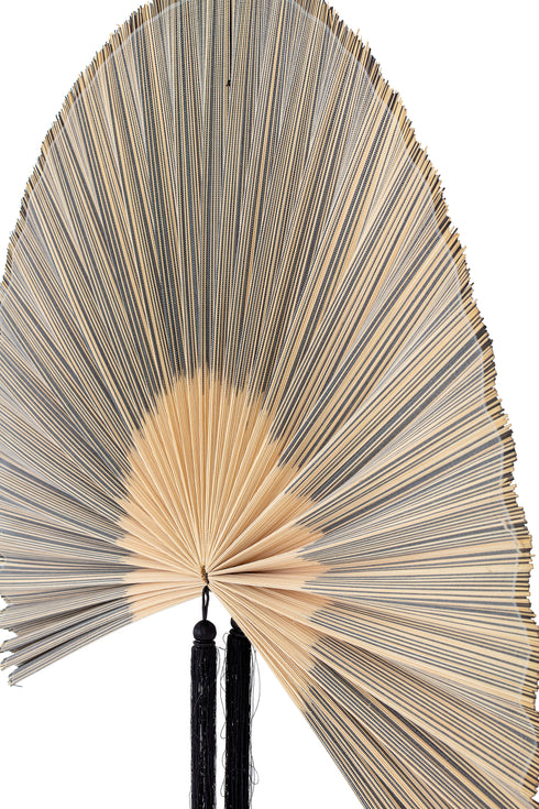 Bloomingville , Bambusfächer mit Quasten, natur-grau