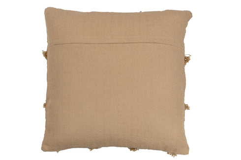 Boho Kissen Raute beige mit Fransen, Dekokissen Boho/Ibiza, 45x45cm