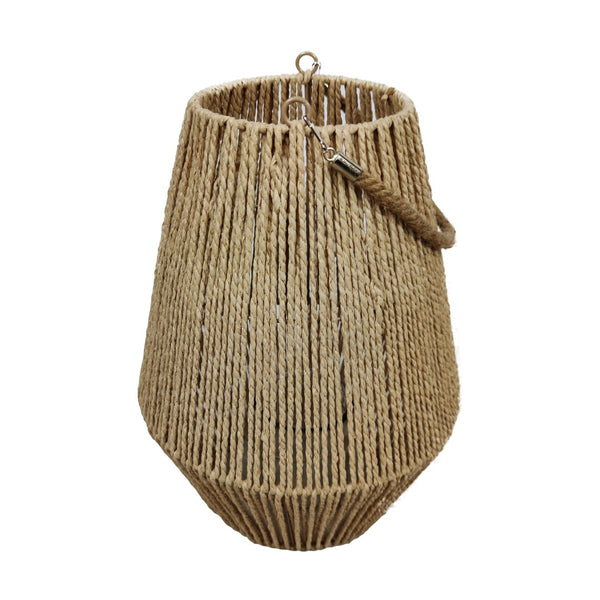 Boho Windlicht, Laterne Jute natur, gross, H: 38cm