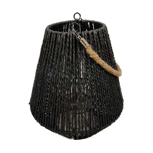 Boho Windlicht, Laterne Jute schwarz