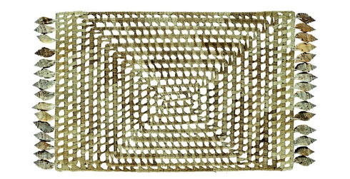 Tischdeko aus Palmblättern mit Muschelborte, Tischuntersetzer Boho, Platzdeckchen, natur