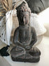 Buddha Dekofigur Terrakotta sitzend vintage black 17x11x30,5cm